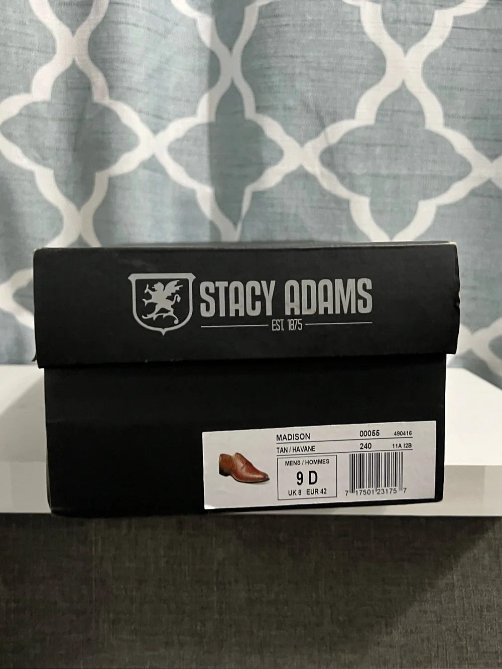 Stacy Adams Brown Croc-Embossed Leather Oxfords